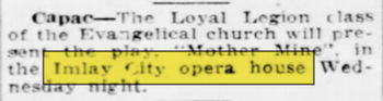 Imlay City Opera House - Feb 9 1931 Article